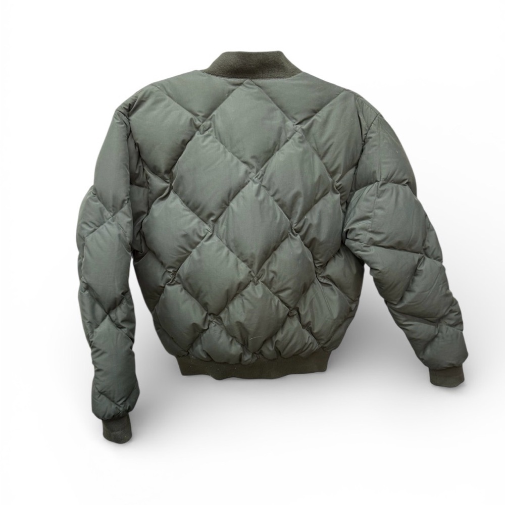 Vintage Gander Mountain Olive Down Quilted Bomber Jacket - Picture 3 of 9